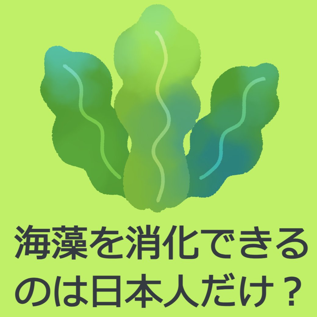 海藻を消化できるのは日本人だけ？